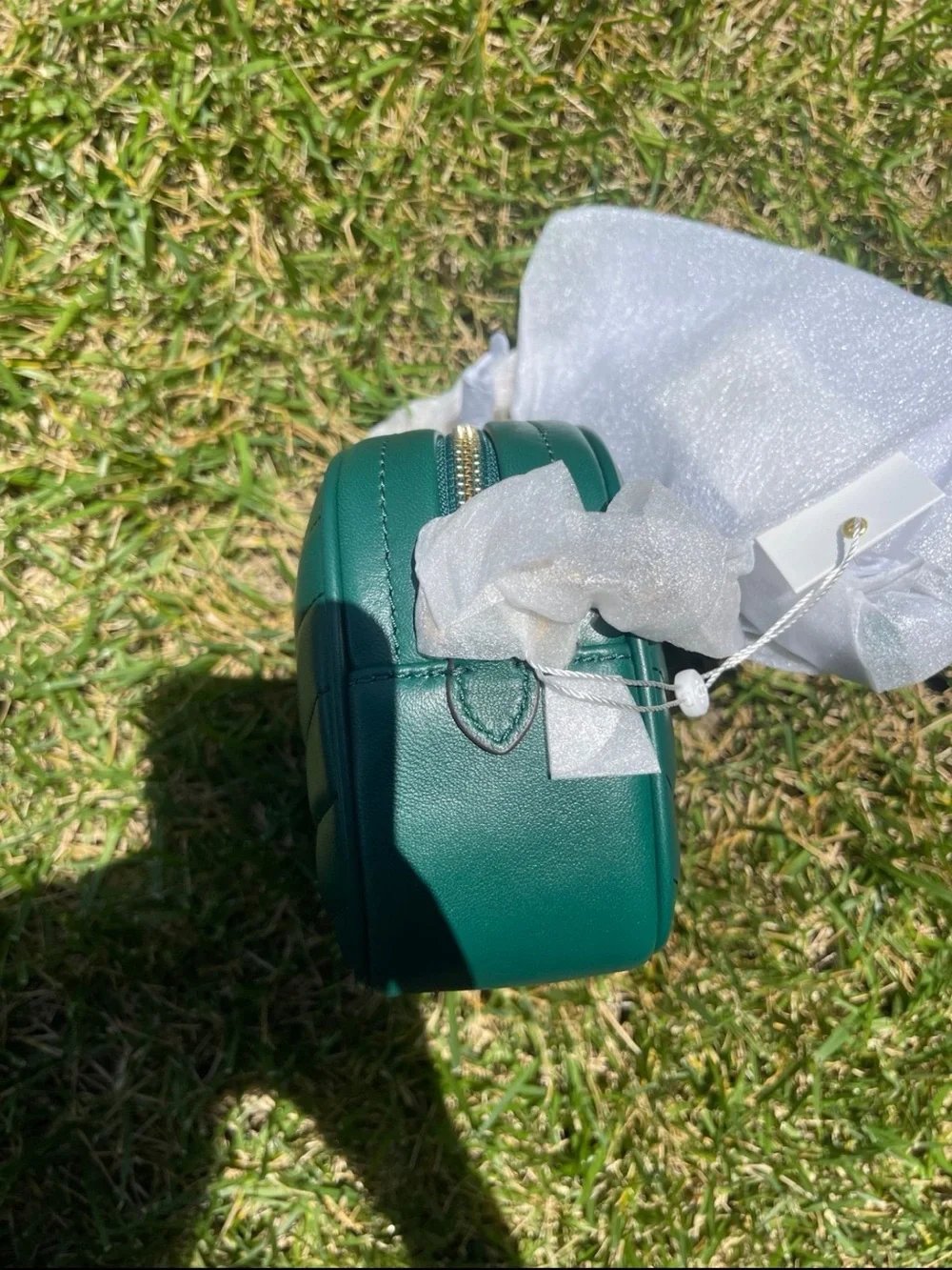 Tory Burch Emerald Green Quilted Leather Crossbody Bag